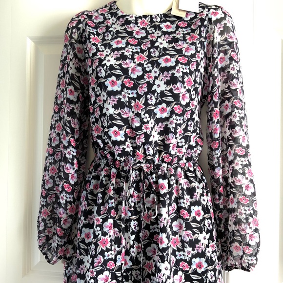 🔆NWT BANANA REPUBLIC LS FLOUNCE FNF WARM CONBO DRESS SZ S - Picture 4 of 16